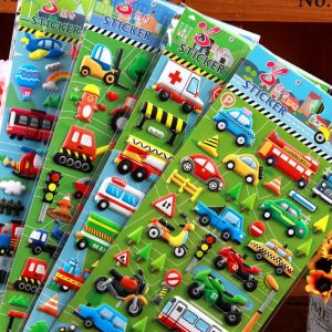 Autocollant bulle 3D imperméable, 6 feuilles, pour voiture, camion, avion, trafic, dessin animé,