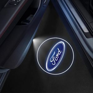 1/2 pièces Led porte de voiture bienvenue Laser projecteur Logo veilleuse sans fil pour Ford focus