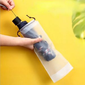 Sac en plastique mat translucide, sac de rangement pour parapluie, réutilisable, Portable, housse de
