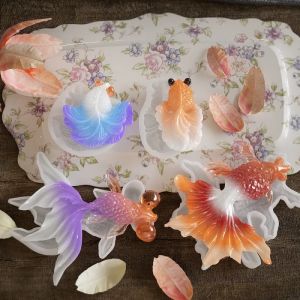 Poisson rouge Koi boucle d'oreille pendentif moule en Silicone bricolage pendentif porte-clés