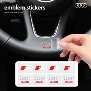 Autocollant intérieur de voiture pour Audi Sline, autocollants de volant, insigne d'emblème, A4, B7,