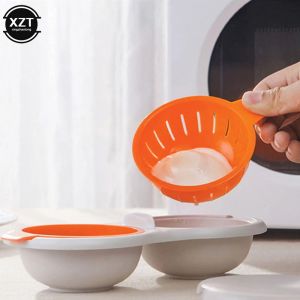 Poacher à œufs au micro-ondes, égouttoir rond, Double tasse, chaudière à œufs, vaisselle de cuisine