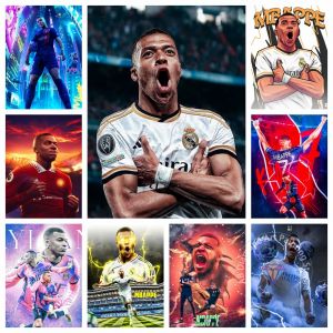 Kit de peinture diamant &eacute;toile de football K-Kylian M-Mbappe, broderie diamant 5D, point de croix,