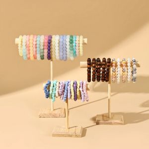 Pr&eacute;sentoir de bijoux en bois dur, cha&icirc;ne de Bracelet, barre en T, pr&eacute;sentoir pour Bracelet, montre,