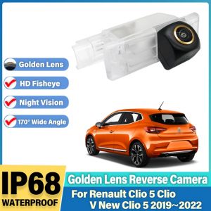 Cam&eacute;ra de recul pour Renault Clio 5 Clio V, nouveau Clio 5 2019 ~ 2022, lentille dor&eacute;e HD CCD,