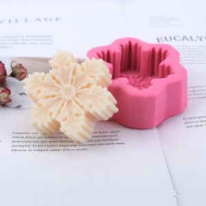 Moule de flocon de neige en Silicone de noël, bougie, savon, bricolage, plâtre d'aromathérapie,