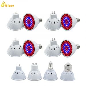 LED &eacute;l&egrave;vent la lumi&egrave;re E14 E27 MR16 GU10 AC 220V spectre complet LED ampoule plante lampe rouge bleu