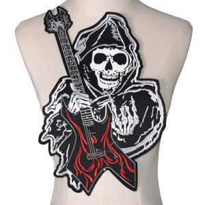 Patchs brodés de crâne, fer sur vêtements, Jeans, moto, motard, Punk, Appliques, Badge, autocollant
