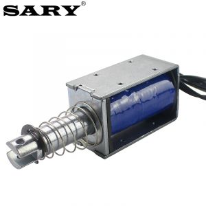 DC12V électro-aimant fort push-pull solénoïde électro-aimant longue course 25mm petite tige