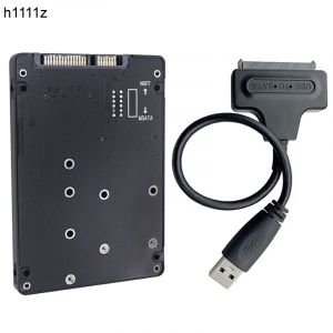 Boîtier de disque dur externe M.2 SATA SSD/mSATA SSD vers SATA3.0 + câble SATA vers USB3.0 clé M2