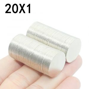 3/5/10/15/20 pièces 20x1 aimant néodyme 20mm x 1mm N35 NdFeB rond Super puissant fort aimant