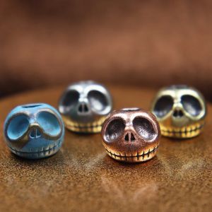 Perles de couteau en laiton tête de mort, ULparapluie, lanière tissée, pendentif, paracorde EDC,