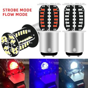 Feu stop stroboscopique Led pour motos, 1157 BAY15D, Super lumineux, 64 pièces, 3014SMD DRL, Flash