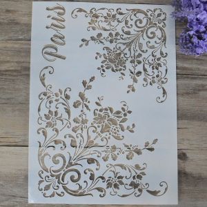 A4 bricolage artisanat superposition fleur pochoir pour murs peinture Scrapbooking estampage timbre