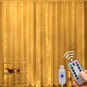 1pc USB 3x3/3*2/3*1 LED rideau chambre lumières guirlande de noël fée lumière feston mariage maison