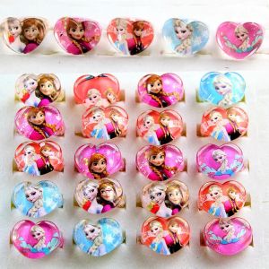 12 pc/Lot Disney congelé Elsa Anna princesse anneau acrylique Minnie Mouse licorne enfants bagues