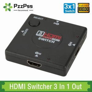 Commutateur 3 en 1 sortie compatible HDMI, boîtier Hub à 3 ports, commutateur automatique 3x1 1080p