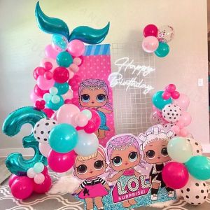 84 pièces LOL Surprise poupée thème ballon arc ensemble Barbie poupée fête fille fête d'anniversaire