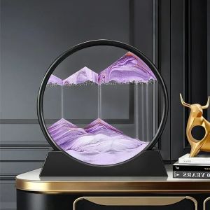 Image d'art de sable mobile 3D, verre rond, sablier de sable de mer profonde, artisanat de sable