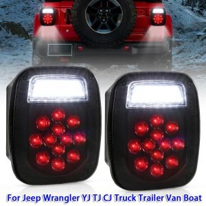 39 Gible Smoked Lens Tail Light, Paupi&egrave;res de frein, Planner Plate Light, Fit for Jeep Wrangler, YJ,