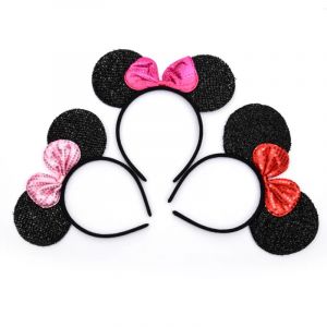 Disney Minnie oreilles noir paillettes rose bandeaux Halloween fête d'anniversaire bal habiller