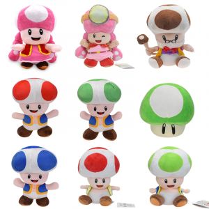 Jaune bleu rouge vert crapaud Toadette champignon Mario Bros jouets en peluche poupée en peluche