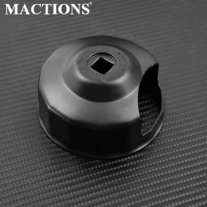 Clé de filtre à huile de Style capuchon d'extrémité en métal de moto noir 76mm pour Harley Touring