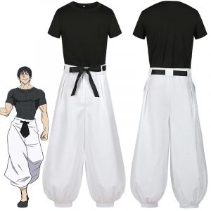Jujutsu JJK Manga Anime Fushigflats Toji Satoru Gojo Cosplay Costume Perruque T-shirt, Pantalon Rose