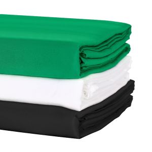 Toile de fond tissu noir blanc vert couleur coton Textile mousseline arrière-plans Photo Studio