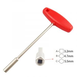 Cl&eacute; &agrave; rayons dissimul&eacute;e pour v&eacute;lo, 3.2/4.7/5.5mm, manchon en forme de T, outil de rayon int&eacute;gr&eacute;,