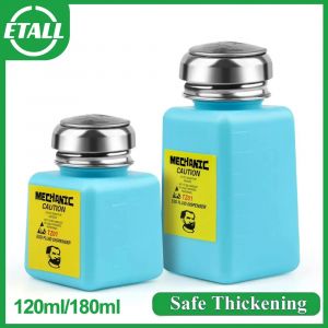 Bouteille d'alcool liquide à bouchon métallique mécanique de 180ml, pompage à pression, distributeur