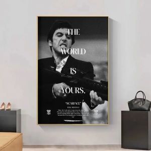 Affiches et imprimés de films classiques, peinture sur toile de Tony Scarface, Art mural pour
