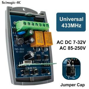 433.92MHz R&eacute;cepteur de t&eacute;l&eacute;commande de porte de garage universel AC DC 7-32V 85-250V Module de