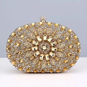 Pochette de soir&eacute;e en diamant pour femmes, pochette de luxe en cristal pour mariage, pochette pour