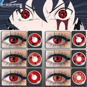 EYESHARE 1 paire de lentilles de Contact Sharingan pour les yeux lentilles Cosplay lentille rouge