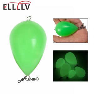 Elllv 20g - 100g flotteur vert lumineux en forme d'œuf Bobber lanceur de coulée longue distance pour