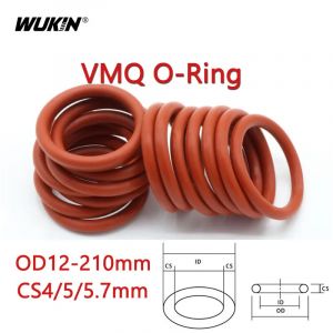 5/10 pi&egrave;ces OD12-210mm CS4/5/4.7mm rouge de qualit&eacute; alimentaire Silicone joint torique joint