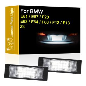 Lampe de plaque d'immatriculation LED pour BMW s&eacute;rie 1 E81 E87 F20 s&eacute;rie 6 E63 E64 F06 F12 F13