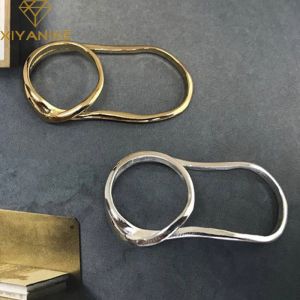 XIYANIKE – bague joint à deux doigts pour femmes, couleur argent, découpe croisée, tempérament