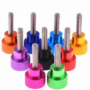 Vis moletée colorée M6 M8 tête moletée en aluminium filetage en acier inoxydable serrer à la main