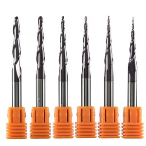 1 pièces carbure de tungstène solide enduit cône boule nez peu CNC fraise routeur bits pour bois et