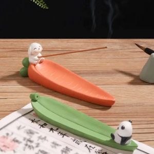 Porte-bâton en résine en forme d'animal, dessin animé créatif, ligne en forme de feuille, brûleur