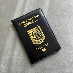 Couverture de passeport Attack on Titan, étui de voyage Anime Shingeki No Kyojin pour passeports