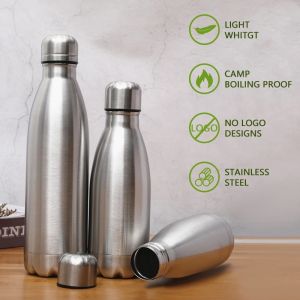 Bouilloire de cantine en acier inoxydable de 1 litre, bouteille d'eau Portable de grande capacité