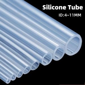 Tuyau en caoutchouc de Silicone Transparent de qualit&eacute; alimentaire, 1/2/5M, ID1 2 3 4 5 6 7 8 9 10mm