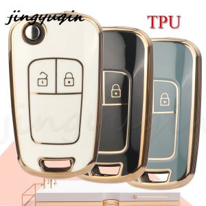 JYQ 2BTN housse de clé de voiture en TPU pour Chevrolet Cruze Aveo Trax Sail Captiva Opel Vauxhall