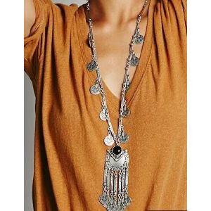 Turquie bohème noir bleu pierre ethnique pièce gland collier turc gitane Boho plage tour de cou
