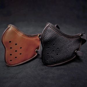 GPCROSS moto rétro masque en cuir PU Vintage moto masque d'équitation noir marron Style Punk pour