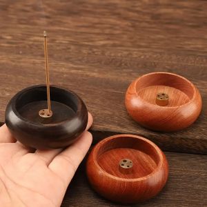 Mini poêle à encens circulaire en bois massif, Insertion de parfum, encens d'intérieur en bois de