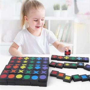 Qwirkle-Jeu d'Échecs Interactif en Bois pour Adulte et Enfant, Nouveauté